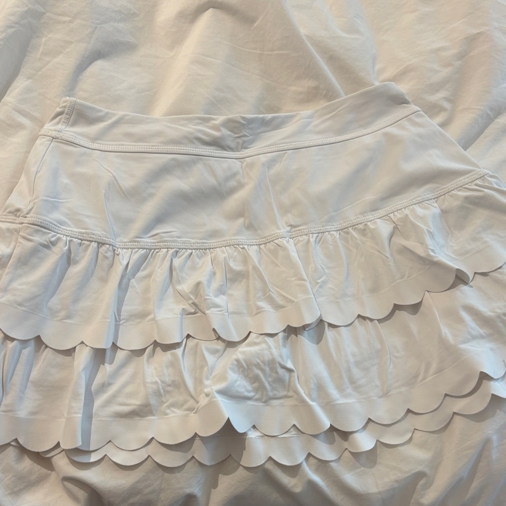 Lilly Pulitzer White Scalloped Mini Skirt